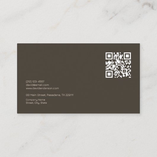 Logo Minimalistisch Name Unternehmen Details Qr-Co Visitenkarte (Rückseite)
