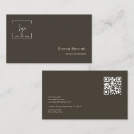 Logo Minimalistisch Name Unternehmen Details Qr-Co Visitenkarte
