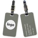 Logo Minimalistisch Sage Green Business Gepäckanhänger<br><div class="desc">Einfaches Logo-Design für Ihr Unternehmen. Ersetzen Sie das Logo und die Details durch Ihre eigenen und ändern Sie die Hintergrundfarbe im Designwerkzeug,  um sie anzupassen. Ideal als Werbeartikel für Kunden,  Kunden und Mitarbeiter,  für Geschäftsreisen und Messen.</div>