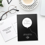 Logo Minimalistisch Schwarz-weiß Postkarte<br><div class="desc">Feiern Sie den besonderen Tag Ihrer Teammitglieder stilvoll mit dieser Beruflichen Minimalistischen Custom Business Happy Birthday Postcard. Es wurde mit einer sauberen und eleganten stilvollen Ästhetik gestaltet und bietet eine stilvolle weiße Ballon-Illustration und einen modernen Drehtext des "Happy Birthday". Alle Farben sind anpassbar. Fügen Sie eine persönliche Touch hinzu, indem...</div>