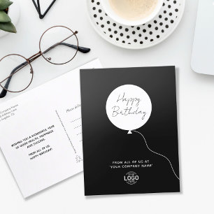 Logo Minimalistisch Schwarz-weiß Postkarte