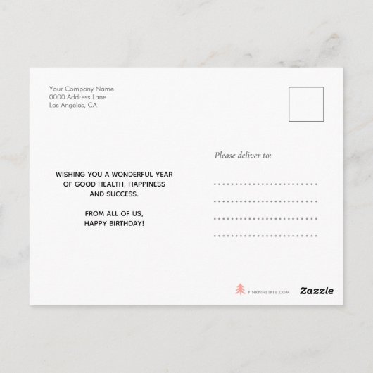 Logo Minimalistisch Schwarz-weiß Postkarte (Rückseite)