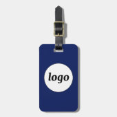 Logo Minimalistisch Werbung Navy Blue Business Gepäckanhänger (Vorderseite vertikal)