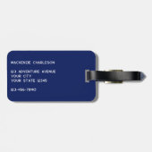Logo Minimalistisch Werbung Navy Blue Business Gepäckanhänger (Rückseite horizontal)