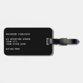 Logo Minimalistische Black Business Gepäckanhänger (Rückseite horizontal)