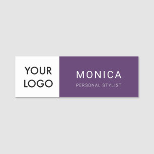 Logo-Minimalistische Lila Bezeichnung Namensschild