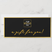 Logo-Minimalistisches Gold- und Black-Geschenkzert (Rückseite)
