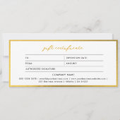 Logo-Minimalistisches Gold- und Weißgeschenkzertif (Vorderseite)
