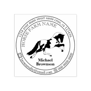Logo mit einem laufenden Pferd Gummistempel