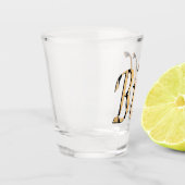 Logo mit HolzBill, Schnapsglas (Links)