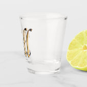 Logo mit HolzBill, Schnapsglas (Rechts)