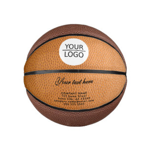 Logo mit individuellem Text hinzufügen Lederuntern Mini Basketball