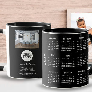 Logo mit individuellem Text Unternehmen Foto 2024  Tasse