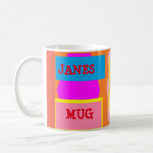 LOGO mit Janes Name lustiges Design gemischte Farb Kaffeetasse