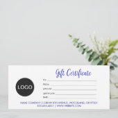 Logo mit modernem Geschenkgutschein für Unternehme (Stehend Vorderseite)