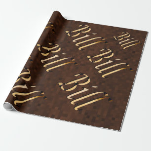 Logo mit Namen auf Braun, Geschenkpapier