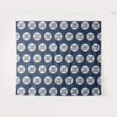 Logo mit Navy-Wiederholungsmuster Wandteppich (Vorderseite (Horizontal))