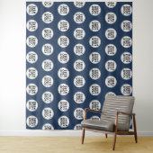 Logo mit Navy-Wiederholungsmuster Wandteppich (Beispiel)