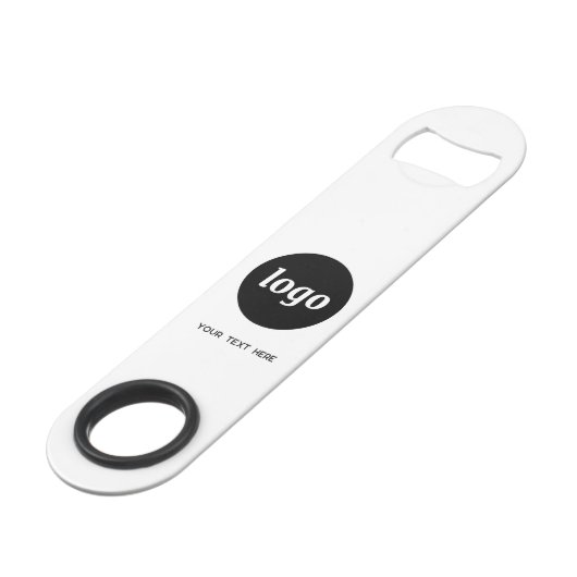 Logo mit QR-Code Speed Flaschenöffner (Vorderseite Schrägansicht)