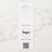 Logo mit QR-Code und Text-Werbung Flaschenanhänger (Vorderseite)