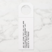 Logo mit QR-Code und Text-Werbung Flaschenanhänger (Rückseite)