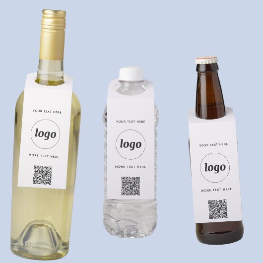 Logo mit QR-Code und Text-Werbung Flaschenanhänger