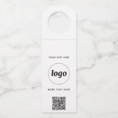 Logo mit QR-Code und Text-Werbung Flaschenanhänger (Vorderseite)