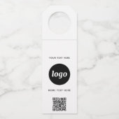 Logo mit QR-Code und Text-Werbung Flaschenanhänger (Vorderseite)