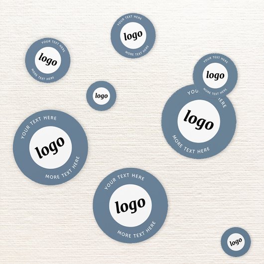 Logo mit Text Business Promotional Blue Gray Konfetti