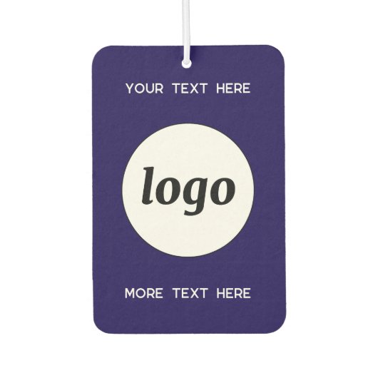 Logo mit Text-Business-Werbung Navy Blue Autolufterfrischer (Vorderseite)