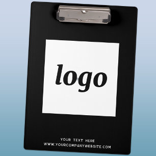 Logo mit Text Schwarz-Weiß-Geschäftsbranding Klemmbrett