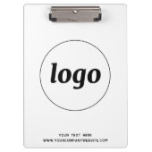 Logo mit Text und QR-Code-Business-Zwischenablage Klemmbrett (Vorderseite)