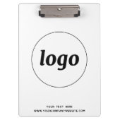 Logo mit Text und QR-Code-Business-Zwischenablage Klemmbrett (Vorderseite)