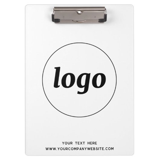 Logo mit Text und QR-Code-Business-Zwischenablage Klemmbrett (Vorderseite)