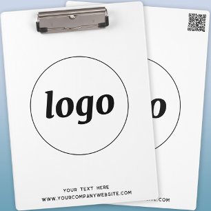 Logo mit Text und QR-Code Geschäft Clipboard Klemmbrett