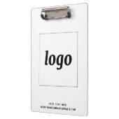 Logo mit Text und QR-Code Geschäftsbranding Klemmbrett (Links)