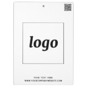 Logo mit Text und QR-Code Geschäftsbranding Klemmbrett (Rückseite)