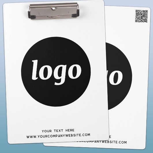 Logo mit Text und QR-Code Geschäftsbranding Klemmbrett