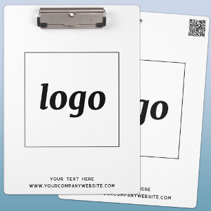 Logo mit Text und QR-Code Geschäftsbranding Klemmbrett