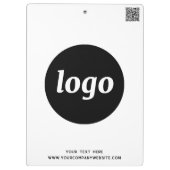 Logo mit Text und QR-Code Geschäftsbranding Klemmbrett (Rückseite)