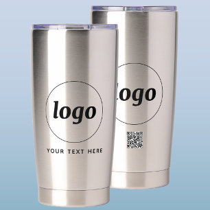 Logo mit Text und QR-Code Geschäftswerbung Thermobecher