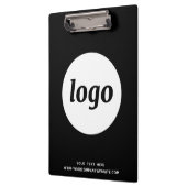 Logo mit Text und QR-Code Schwarz Geschäft Klemmbrett (Links)