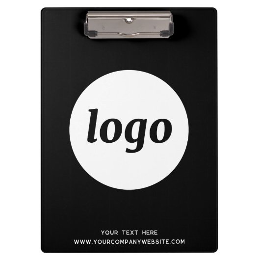 Logo mit Text und QR-Code, Schwarzes Geschäft Klemmbrett (Vorderseite)