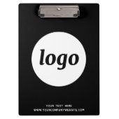 Logo mit Text und QR-Code, Schwarzes Geschäft Klemmbrett (Vorderseite)