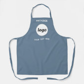 Logo mit Text-Werbeaktion Blau grau Schürze (Vorderseite)