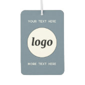 Logo mit Text-Werbeaktion Dusty Blue Autolufterfrischer (Vorderseite)