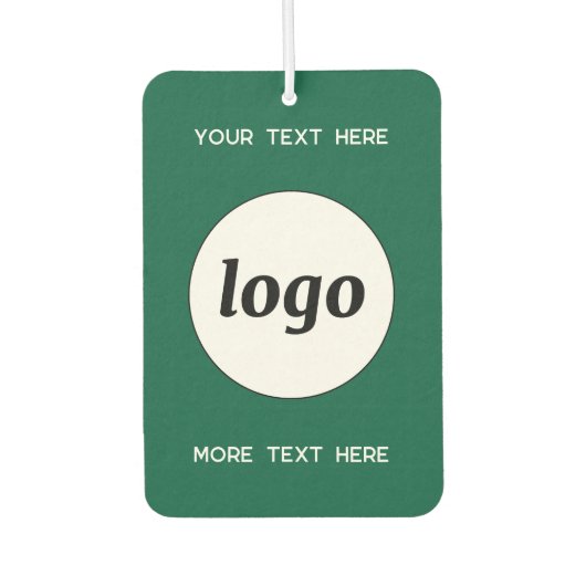 Logo mit Text-Werbeformel grün Autolufterfrischer (Vorderseite)