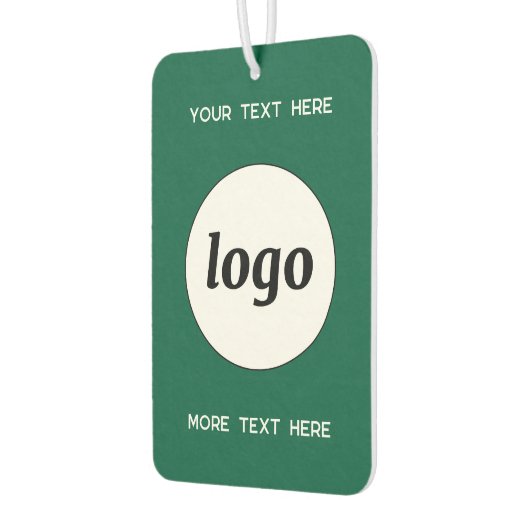 Logo mit Text-Werbeformel grün Autolufterfrischer (Links)