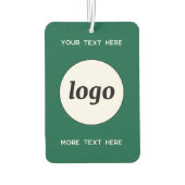 Logo mit Text-Werbeformel grün Autolufterfrischer (Rückseite)