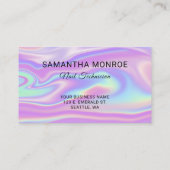 Logo mit Website-URL Lila Minze Iridescent Visitenkarte (Rückseite)